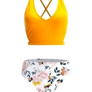 Sporty Floral 😺High-waist Bikini Set😆